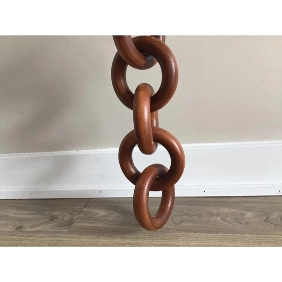Dark Brown Linked Wooden Chain Knot, BOHO Interlocking Centrepiece Decor , NEW - Picture 3 of 6